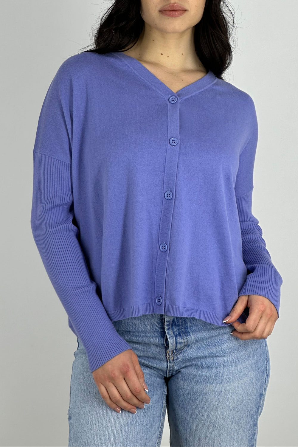 Cardigan Over Cotone - Seta - Cashmere