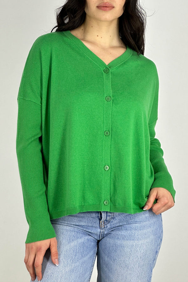 Cardigan Over Cotone - Seta - Cashmere