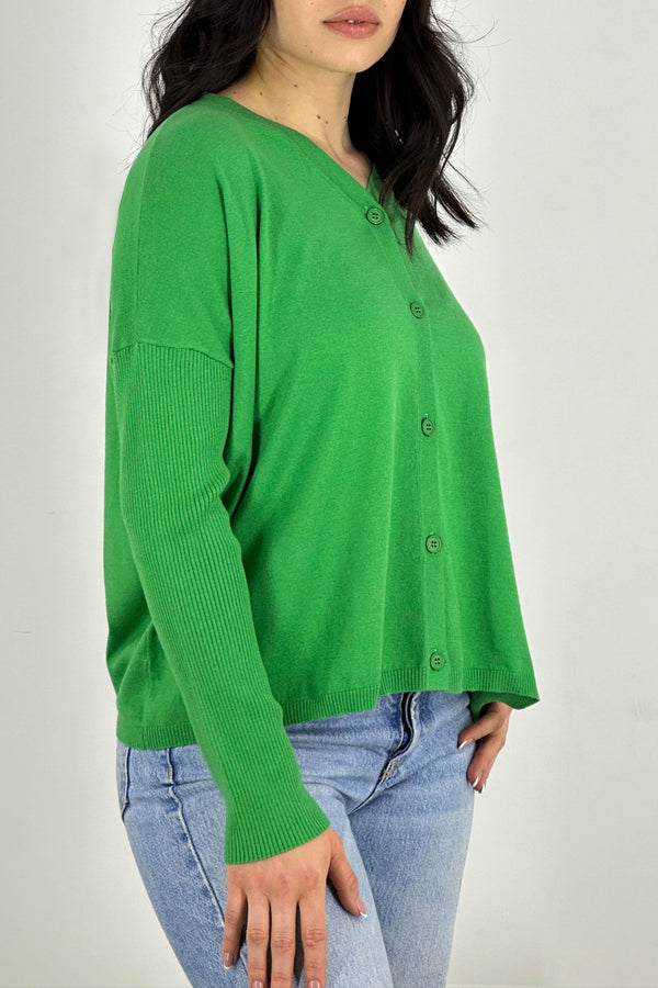 Cardigan Over Cotone - Seta - Cashmere