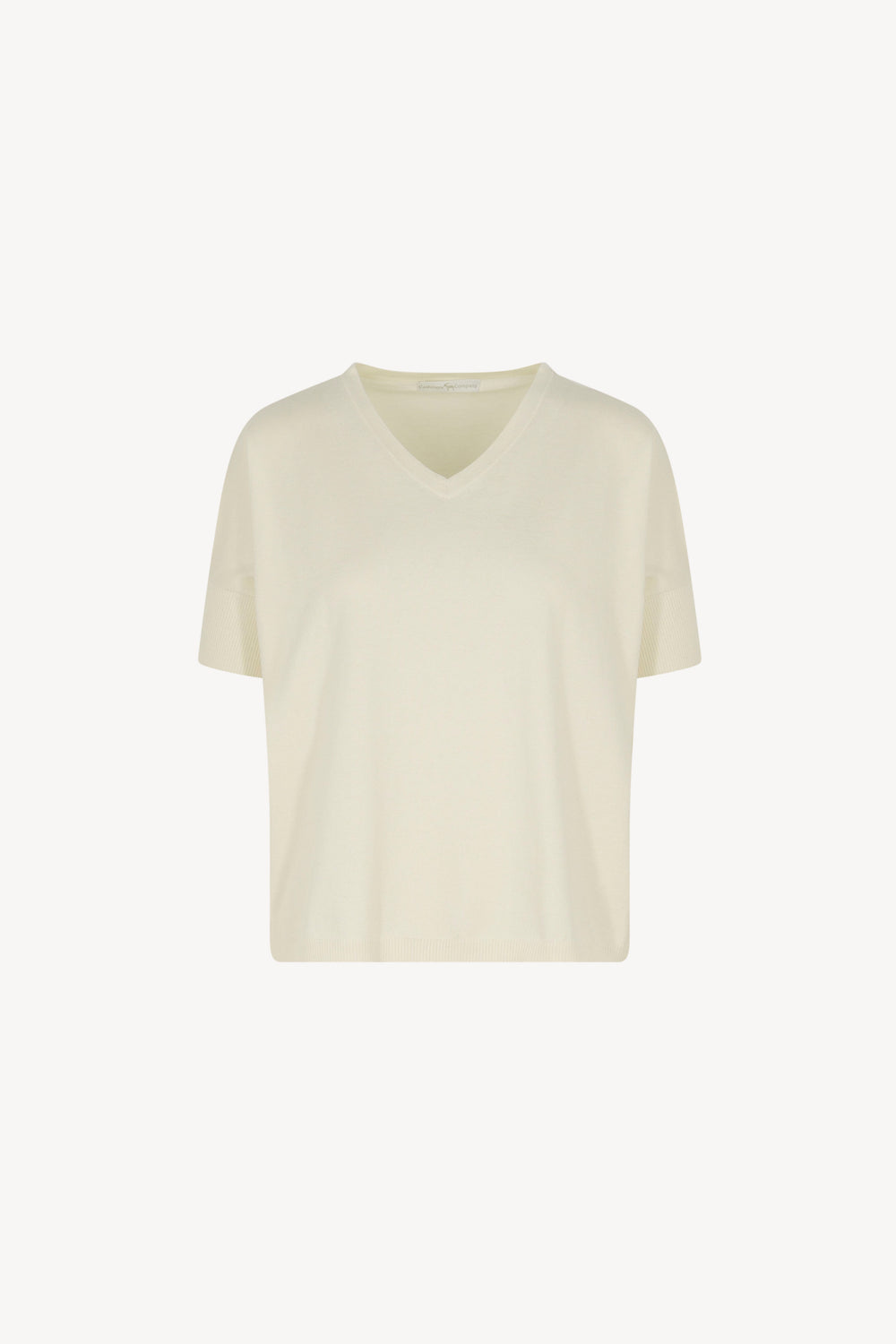 Maglia Scollo V Mezza Manica Over Cotone - Seta - Cashmere