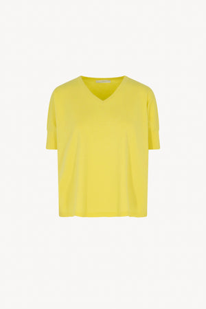 Maglia Scollo V Mezza Manica Over Cotone - Seta - Cashmere