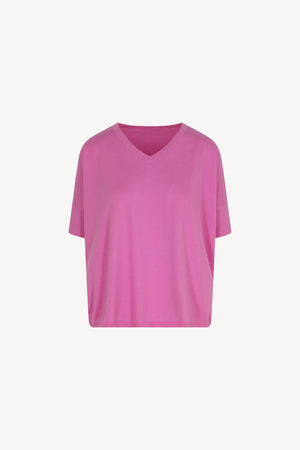 Maglia Scollo V Mezza Manica Over Cotone - Seta - Cashmere