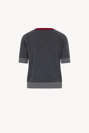 Girocollo Mezza Manica Righe Puro Cashmere