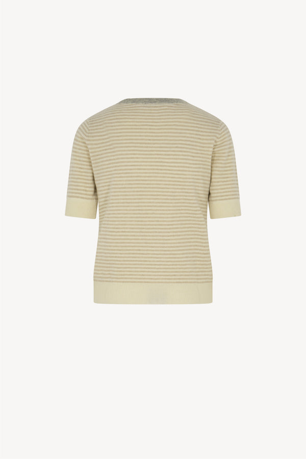 Girocollo Mezza Manica Righe Puro Cashmere