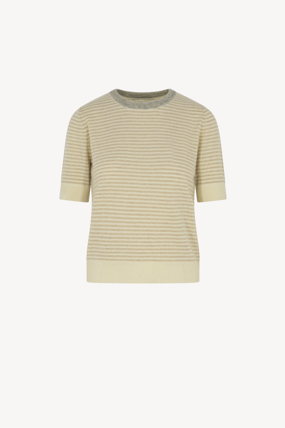 Girocollo Mezza Manica Righe Puro Cashmere