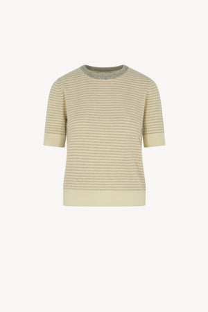 Girocollo Mezza Manica Righe Puro Cashmere