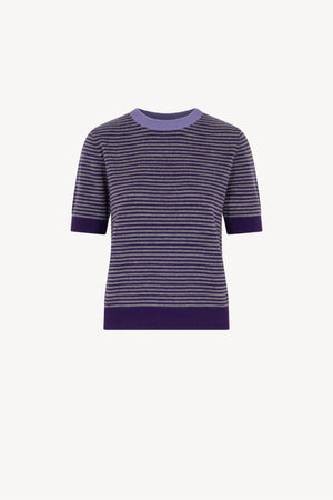 Girocollo Mezza Manica Righe Puro Cashmere