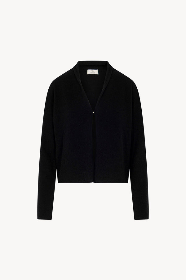 Cardigan Sciallato in Puro Cashmere Nero