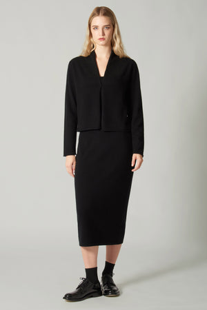 Cardigan Sciallato in Puro Cashmere Nero