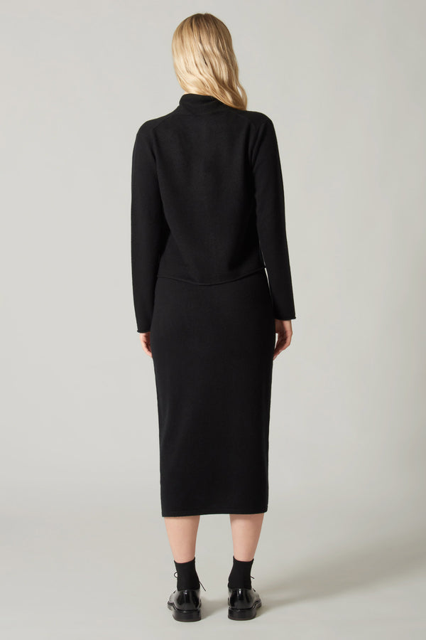 Cardigan Sciallato in Puro Cashmere Nero