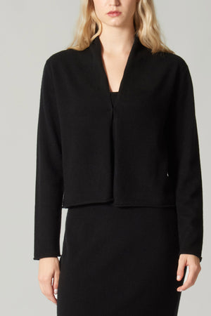 Cardigan Sciallato in Puro Cashmere Nero