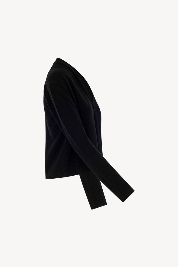 Cardigan Sciallato in Puro Cashmere Nero