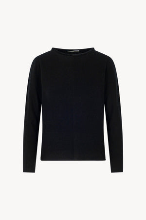 Girocollo Dritto-Rovescio in Puro Cashmere Nero