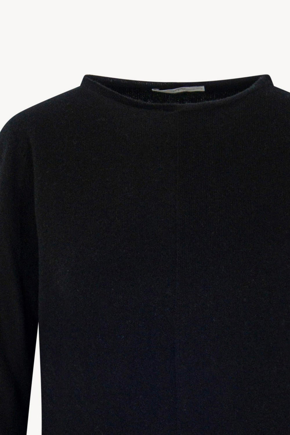 Girocollo Dritto-Rovescio in Puro Cashmere Nero