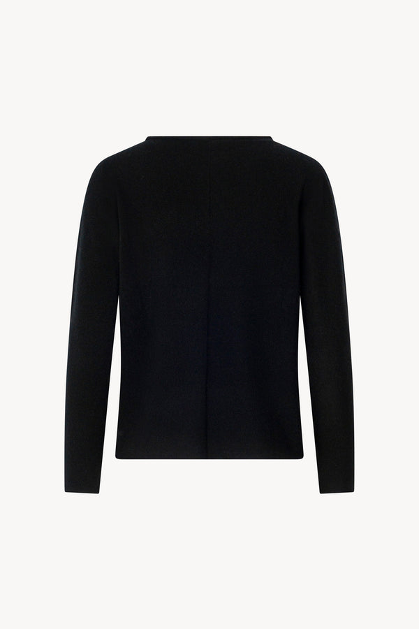 Girocollo Dritto-Rovescio in Puro Cashmere Nero
