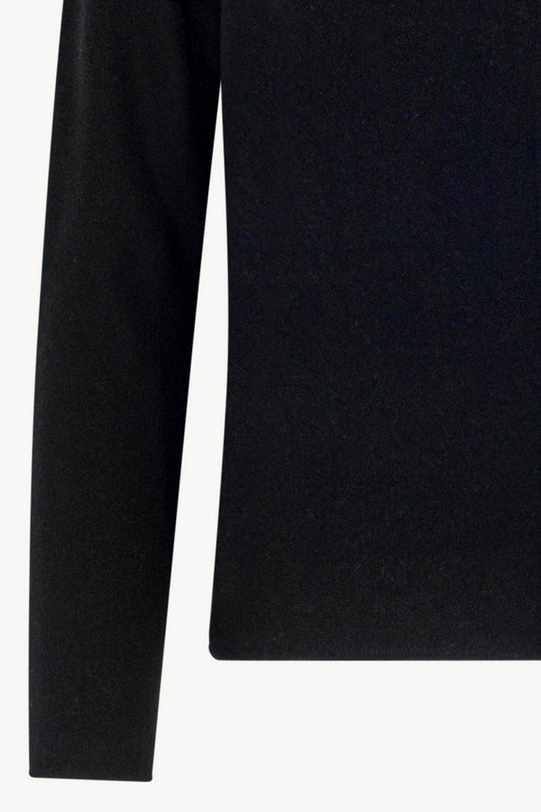 Girocollo Dritto-Rovescio in Puro Cashmere Nero