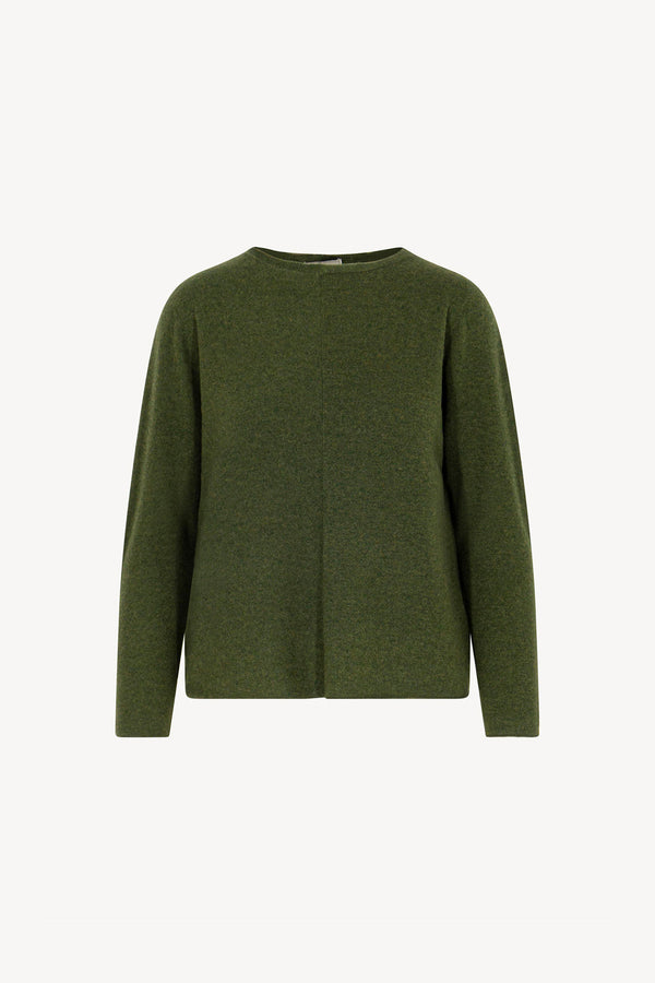 Girocollo Dritto-Rovescio in Puro Cashmere Loden