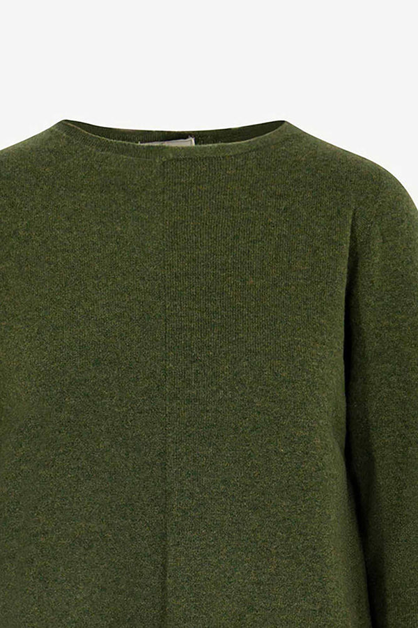 Girocollo Dritto-Rovescio in Puro Cashmere Loden