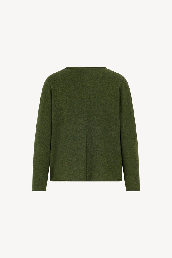 Girocollo Dritto-Rovescio in Puro Cashmere Loden