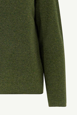 Girocollo Dritto-Rovescio in Puro Cashmere Loden