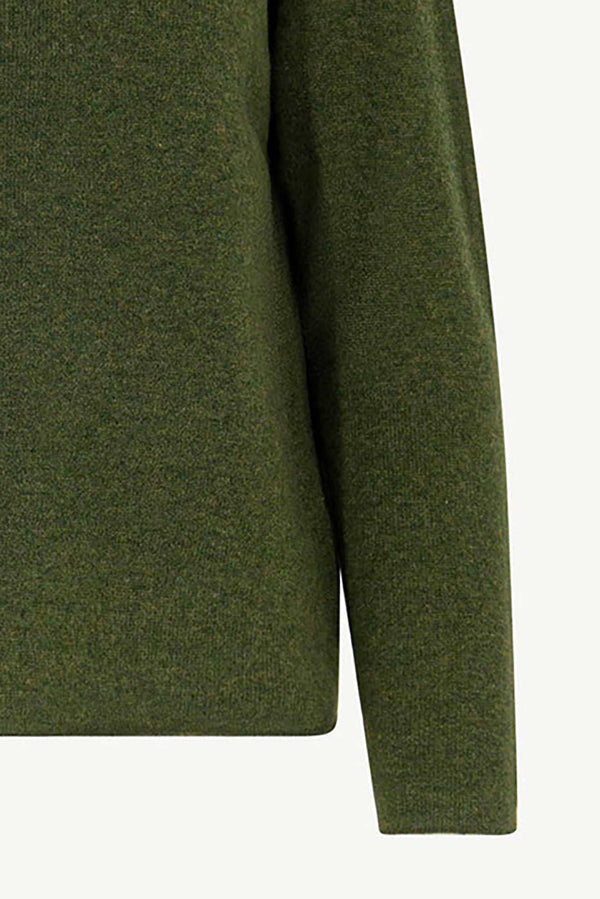 Girocollo Dritto-Rovescio in Puro Cashmere Loden