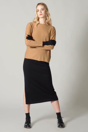 Girocollo Dritto-Rovescio in Puro Cashmere Loden