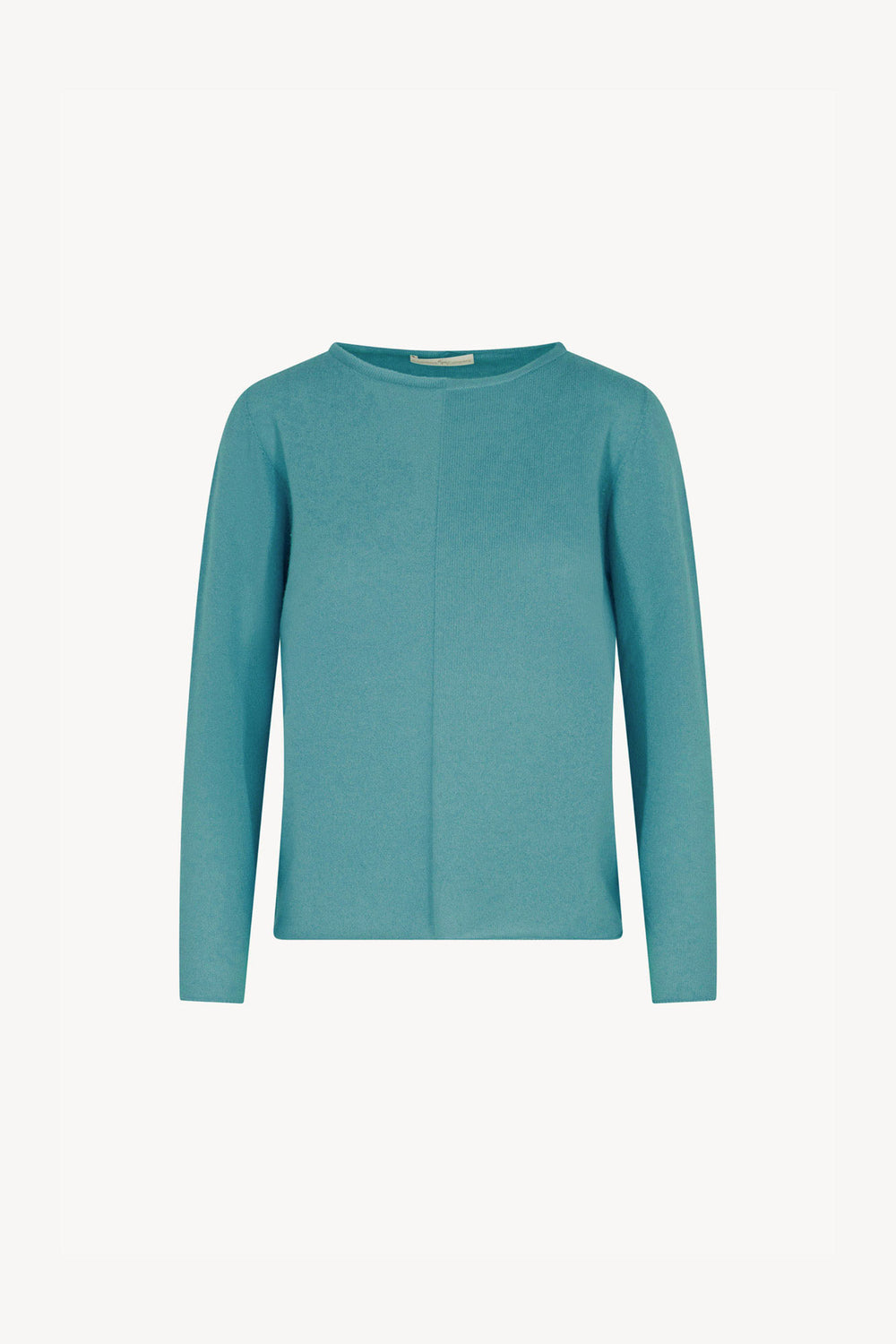 Girocollo Dritto-Rovescio in Puro Cashmere Turchese