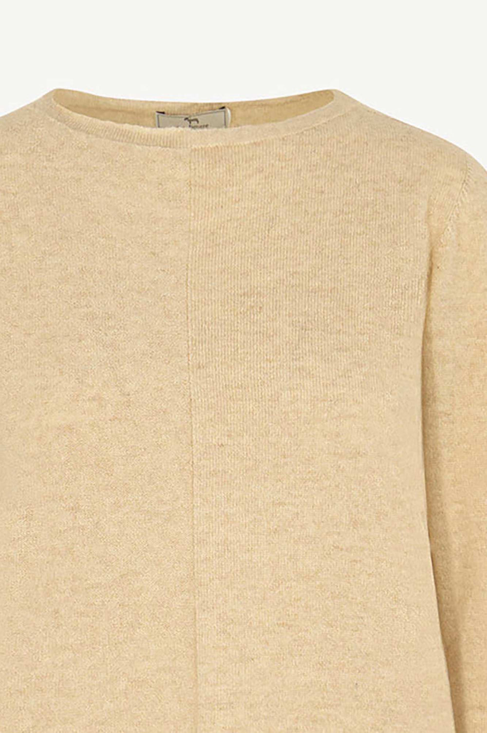 Girocollo Dritto-Rovescio in Puro Cashmere Avena