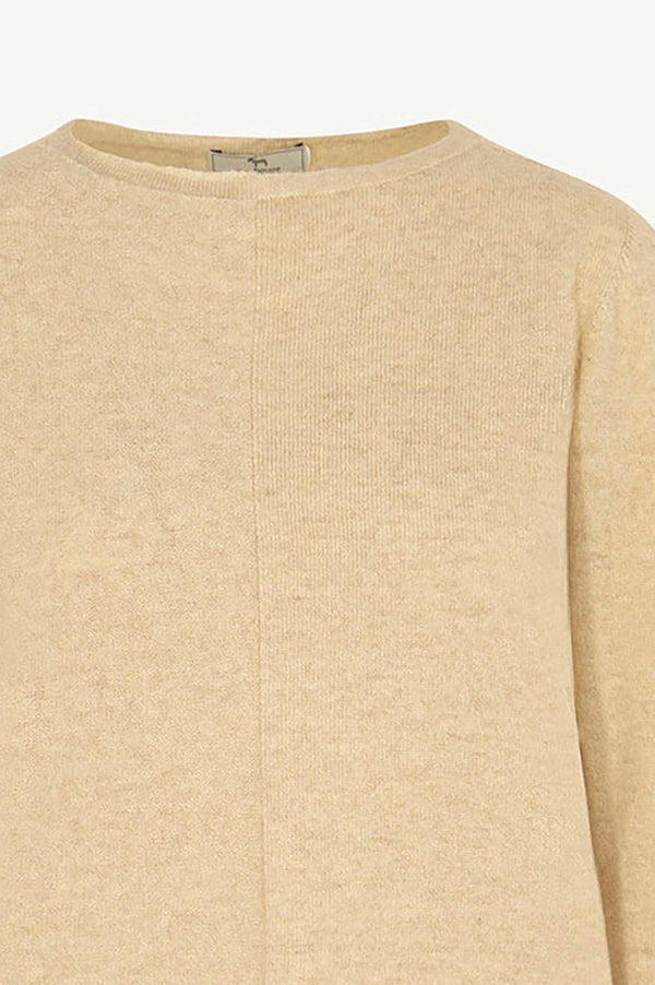 Girocollo Dritto-Rovescio in Puro Cashmere Avena