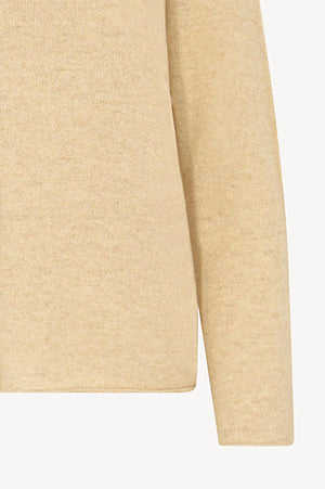 Girocollo Dritto-Rovescio in Puro Cashmere Avena