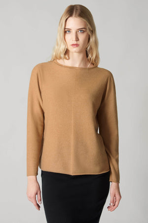 Girocollo Dritto-Rovescio in Puro Cashmere Avena