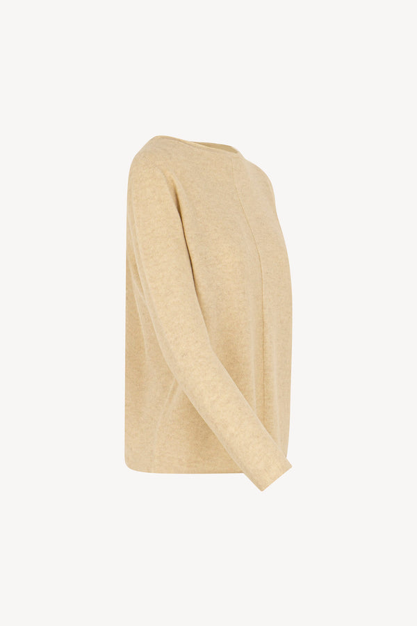 Girocollo Dritto-Rovescio in Puro Cashmere Avena