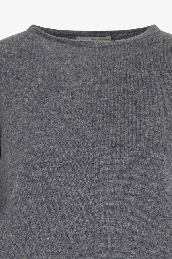 Girocollo Dritto-Rovescio in Puro Cashmere Derby