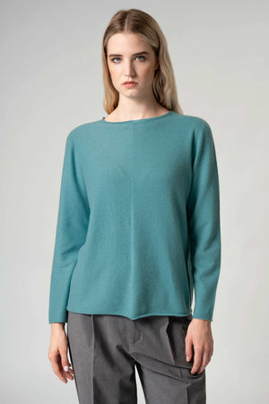 Girocollo Dritto-Rovescio in Puro Cashmere Derby