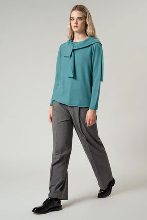 Girocollo Dritto-Rovescio in Puro Cashmere Derby