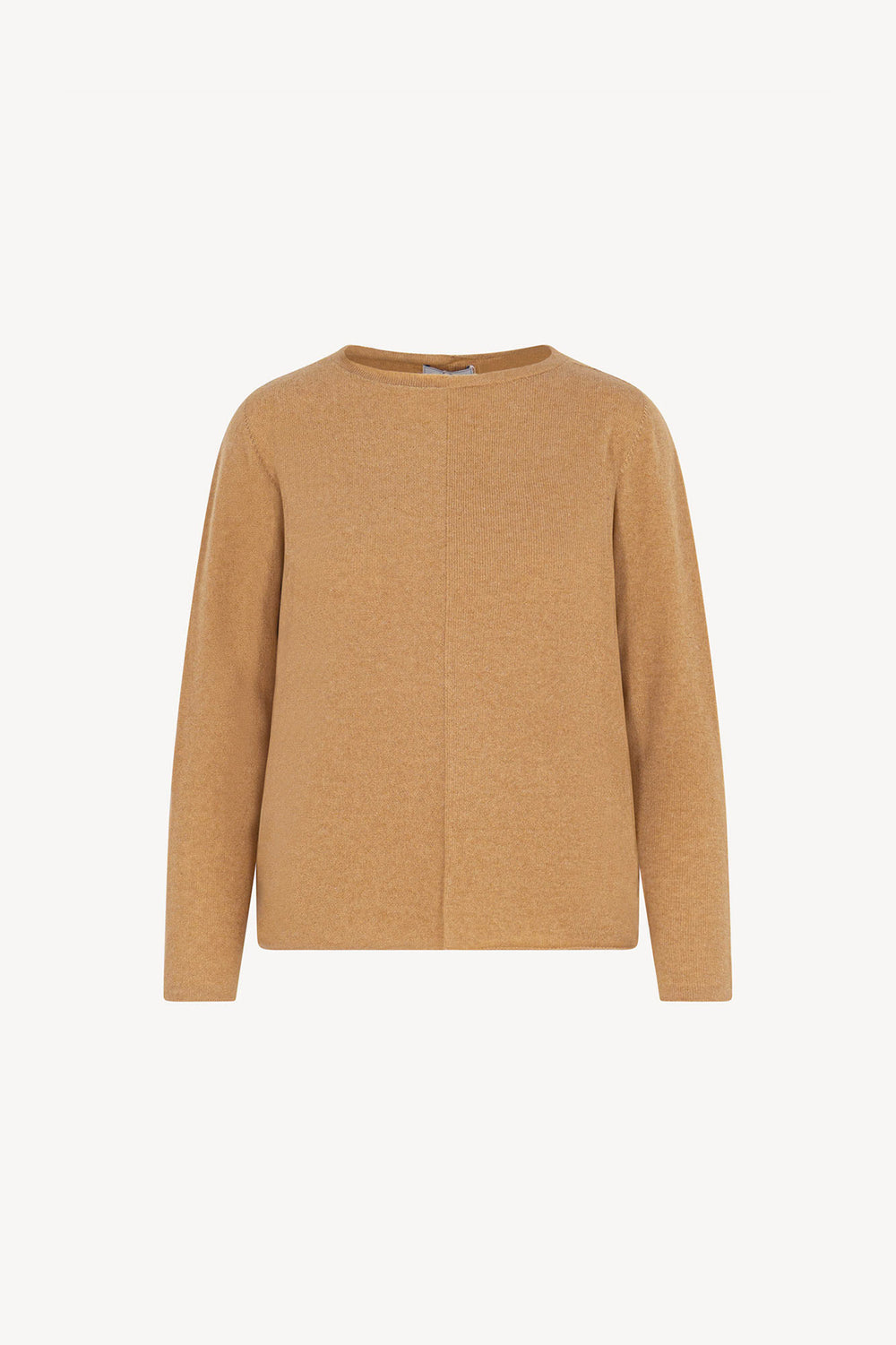 Girocollo Dritto-Rovescio in Puro Cashmere Cammello