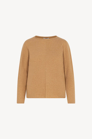 Girocollo Dritto-Rovescio in Puro Cashmere Cammello