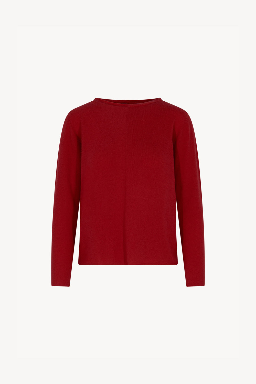 Girocollo Dritto-Rovescio in Puro Cashmere Rubino