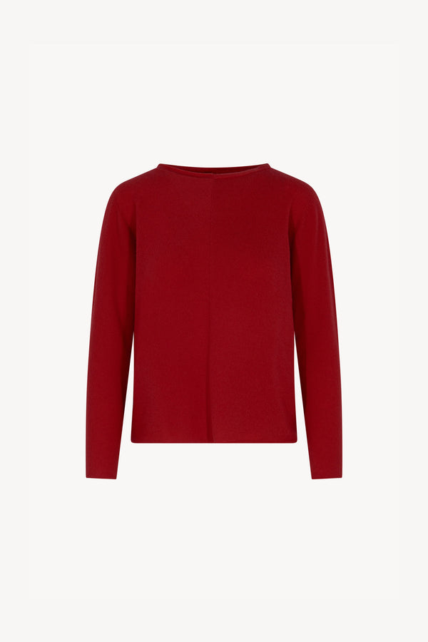 Girocollo Dritto-Rovescio in Puro Cashmere Rubino