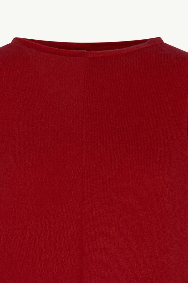 Girocollo Dritto-Rovescio in Puro Cashmere Rubino