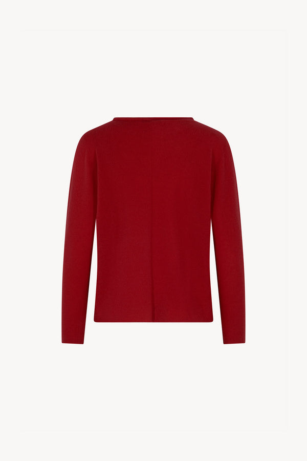 Girocollo Dritto-Rovescio in Puro Cashmere Rubino