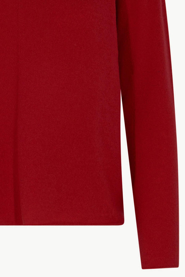 Girocollo Dritto-Rovescio in Puro Cashmere Rubino
