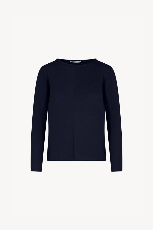 Girocollo Dritto-Rovescio in Puro Cashmere Notte