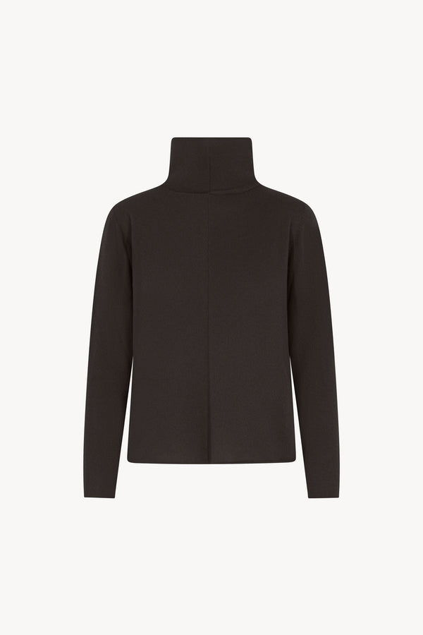 Maglia Lupetto Dritto-Rovescio in Puro Cashmere Mocha