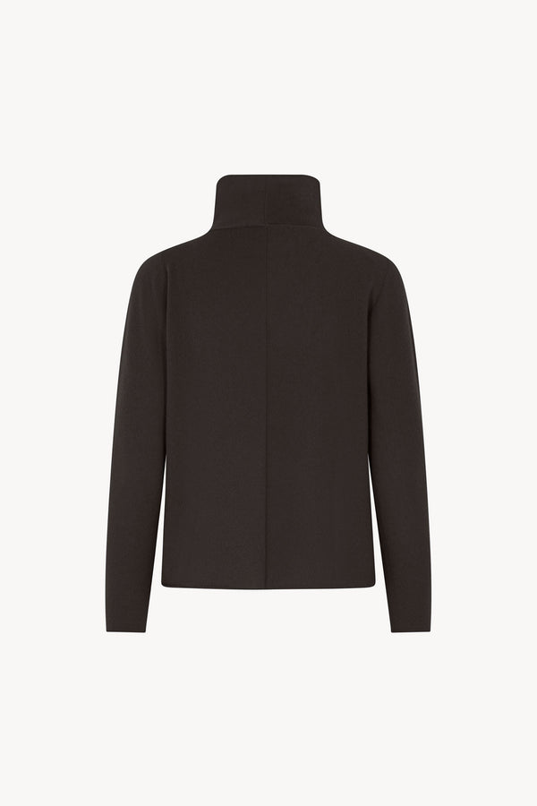 Maglia Lupetto Dritto-Rovescio in Puro Cashmere Mocha