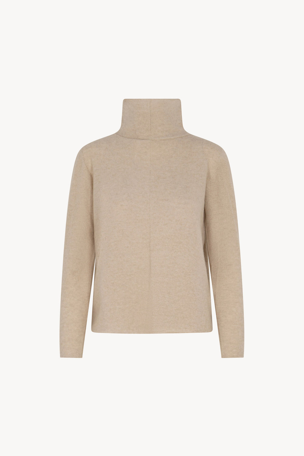 Maglia Lupetto Dritto-Rovescio in Puro Cashmere Avena