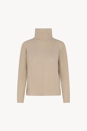Maglia Lupetto Dritto-Rovescio in Puro Cashmere Avena