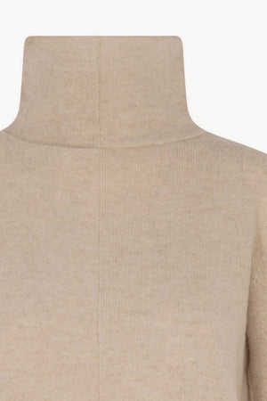 Maglia Lupetto Dritto-Rovescio in Puro Cashmere Avena
