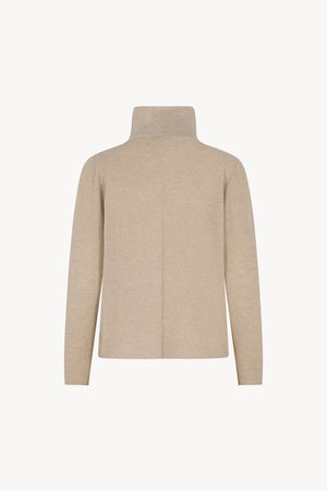 Maglia Lupetto Dritto-Rovescio in Puro Cashmere Avena