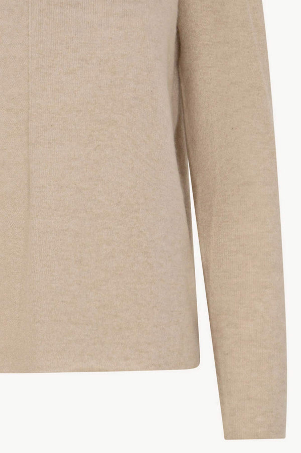 Maglia Lupetto Dritto-Rovescio in Puro Cashmere Avena
